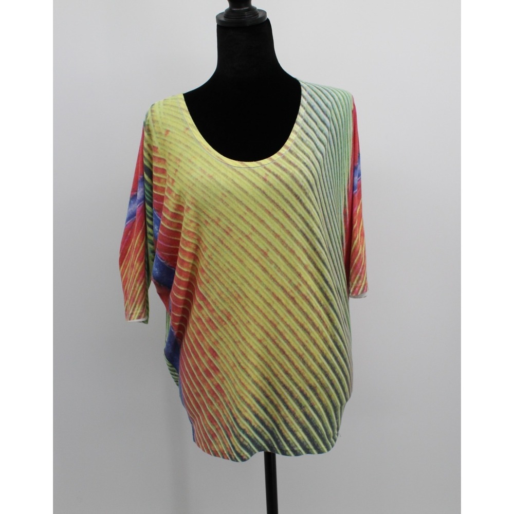 Vintage 80s American Twist Los Angeles Blouse DolmanSleeves RetroMulitcolored SM